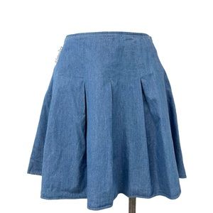 Lovers + Friends- Flared Chambray Skirt Size Small